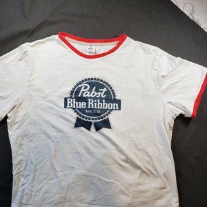 Men's Pabst Blue Ribbon White/Red Tshirt